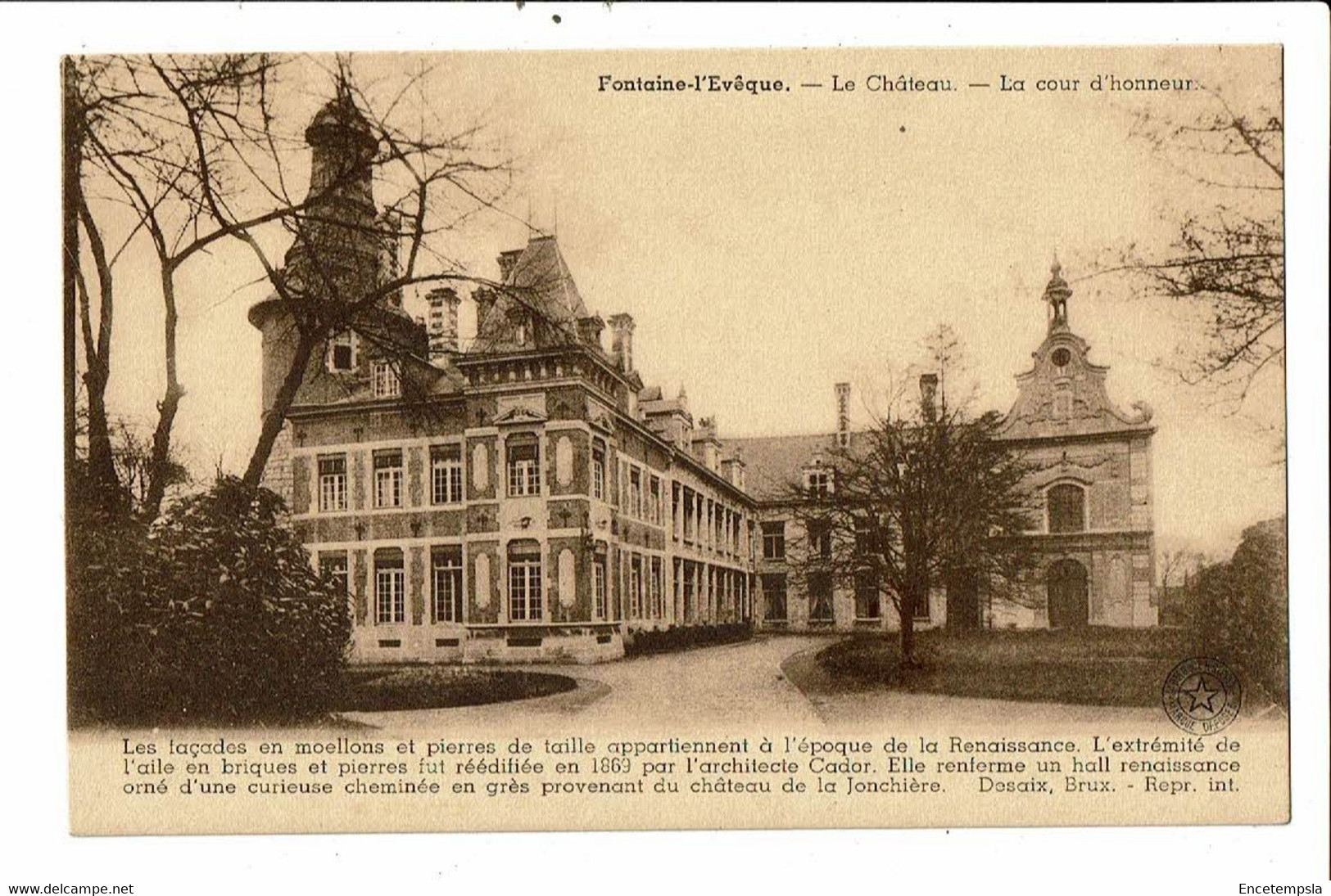 CPA Carte Postale Vierge Belgique- Fontaine-l'Evêque-Le Château- Cour D'Honneur .VM22579 - Fontaine-l'Evêque