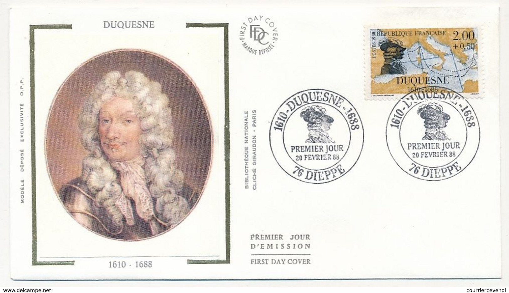 FRANCE => 6 Enveloppes FDC Soie - Série Des Navigateurs 1988 - Duquesne, Suffren, La Pérouse, La Bourdonnais ... - 1980-1989