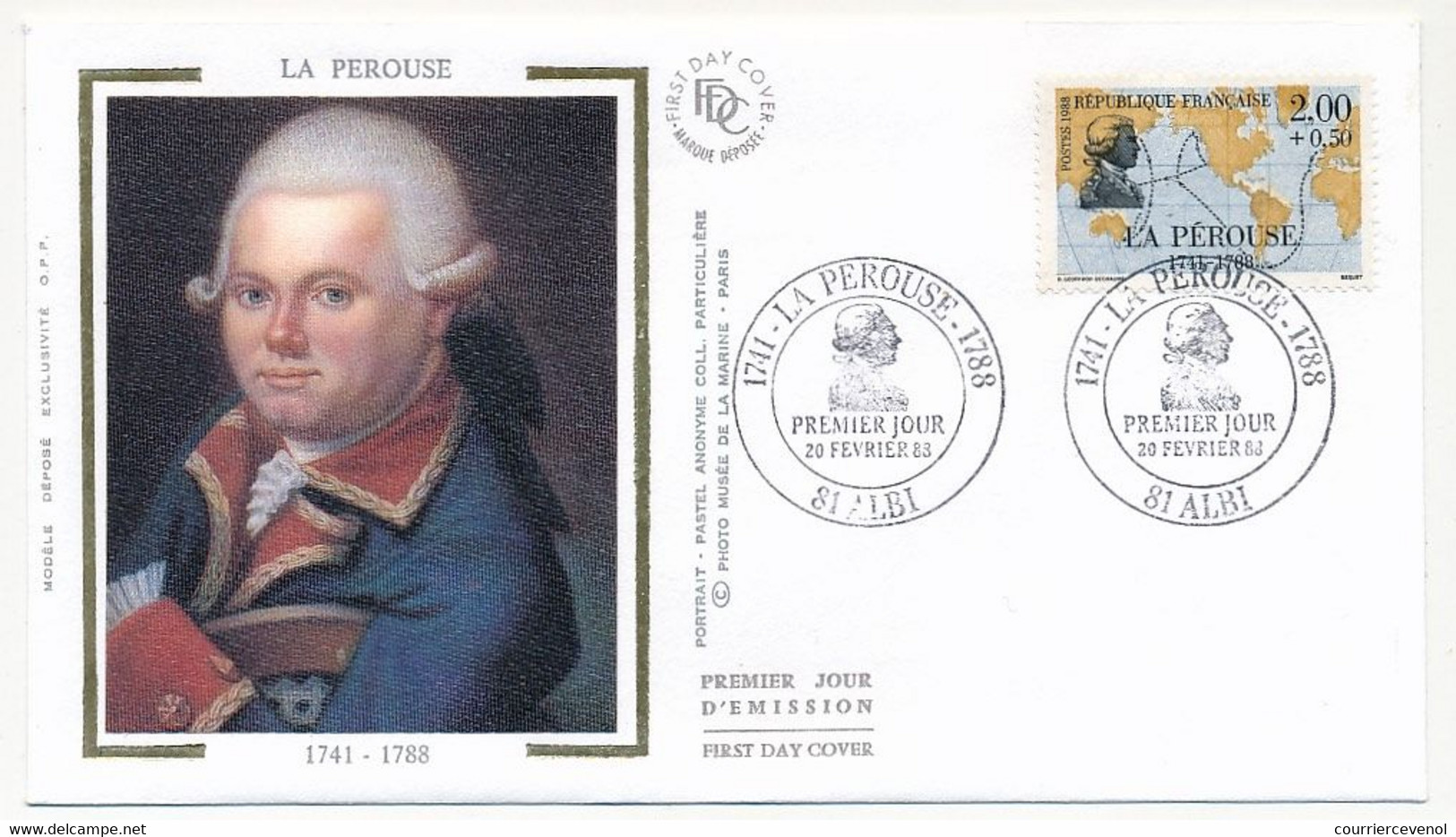 FRANCE => 6 Enveloppes FDC Soie - Série Des Navigateurs 1988 - Duquesne, Suffren, La Pérouse, La Bourdonnais ... - 1980-1989