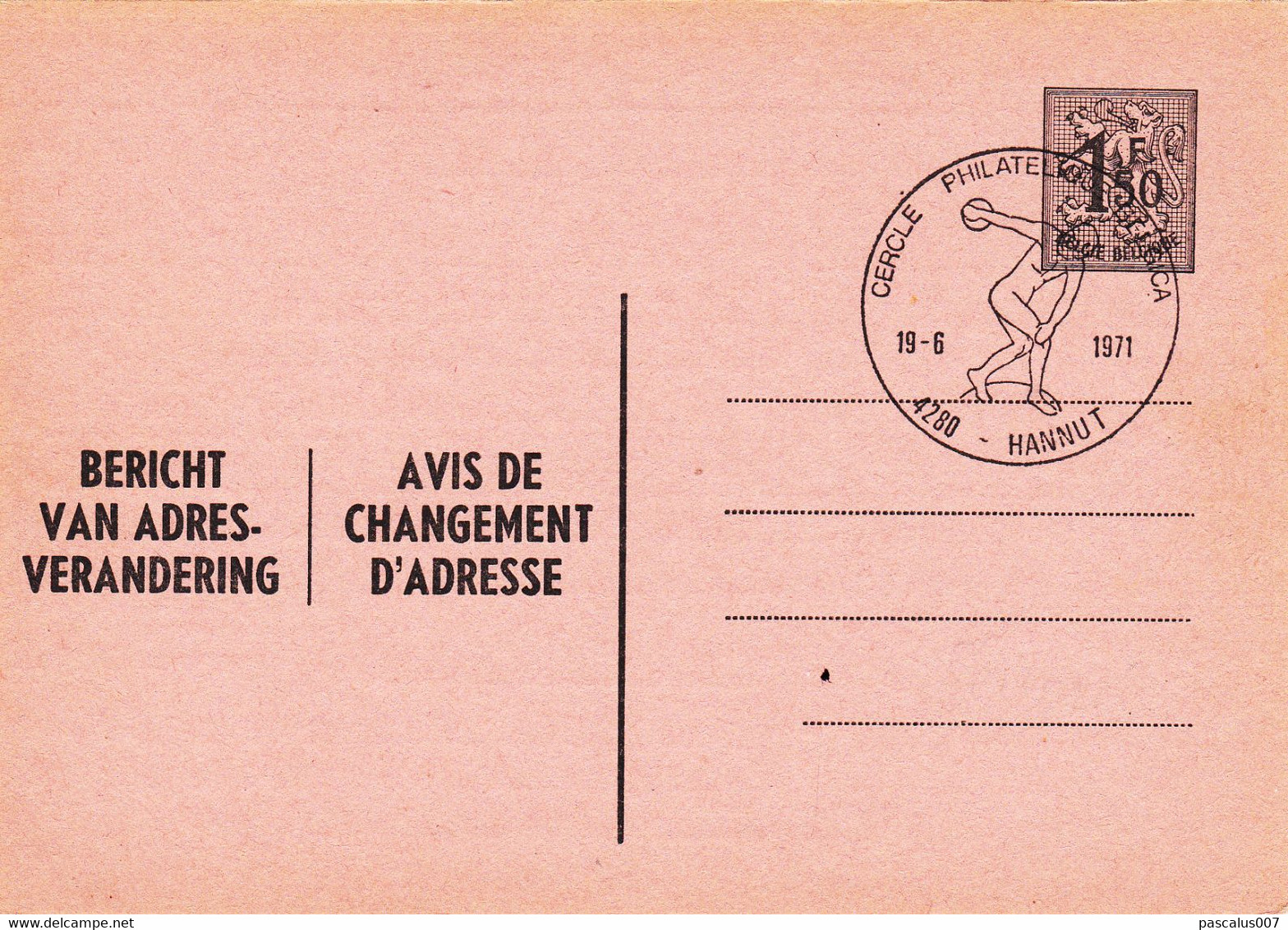 B01-198 AP - Entier Postal - 4 Cartes Postales Avis De Changement D'adresse N° 15 NF Et FN - Chiffre Sur Lion Héraldique - Aviso Cambio De Direccion