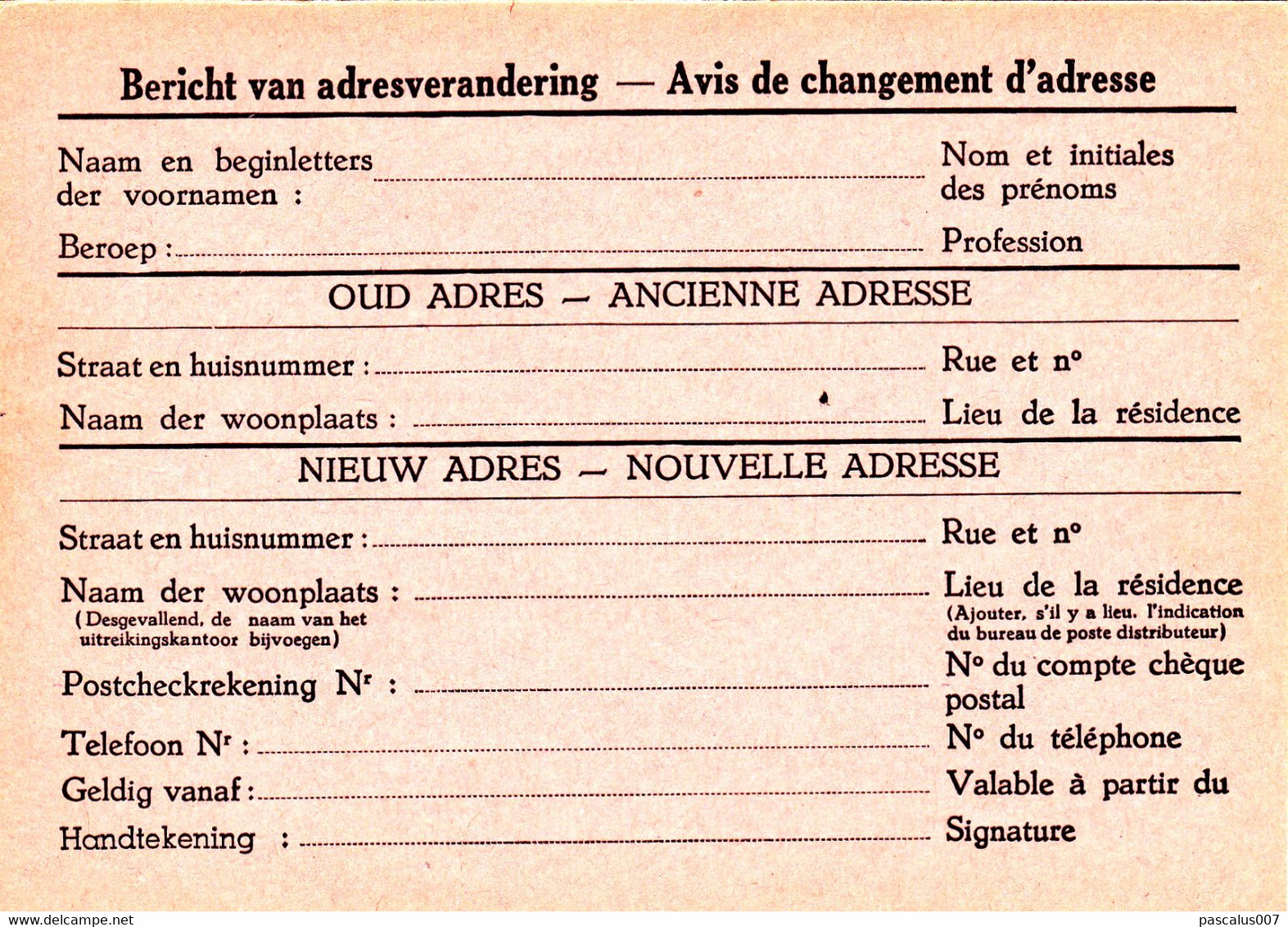 B01-198 AP - Entier Postal - 4 Cartes Postales Avis De Changement D'adresse N° 15 NF Et FN - Chiffre Sur Lion Héraldique - Addr. Chang.