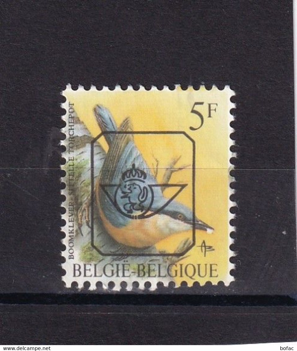 OBL PRE 826 YT 2346 MIC 2352 SCO 826 COB "Oiseaux De Buzin" Sittelle Torchepot  « BELGIQUE»   27/04 - Typografisch 1986-96 (Vogels)