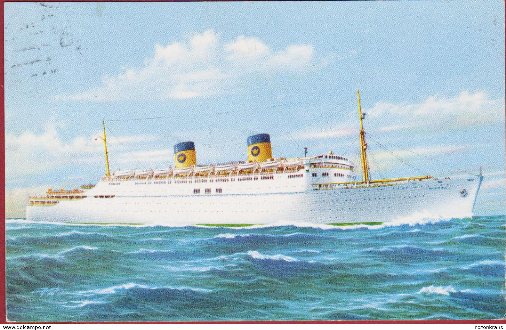 Home Lines Homeric Paquebot Ocean Liner Transatlantique Vessel Ship Passagierschiff CPA Bateau - Passagiersschepen