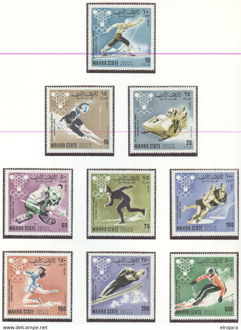 MAHRA STATE Perforated Set And Block Mint Without Hinge - Winter 1968: Grenoble