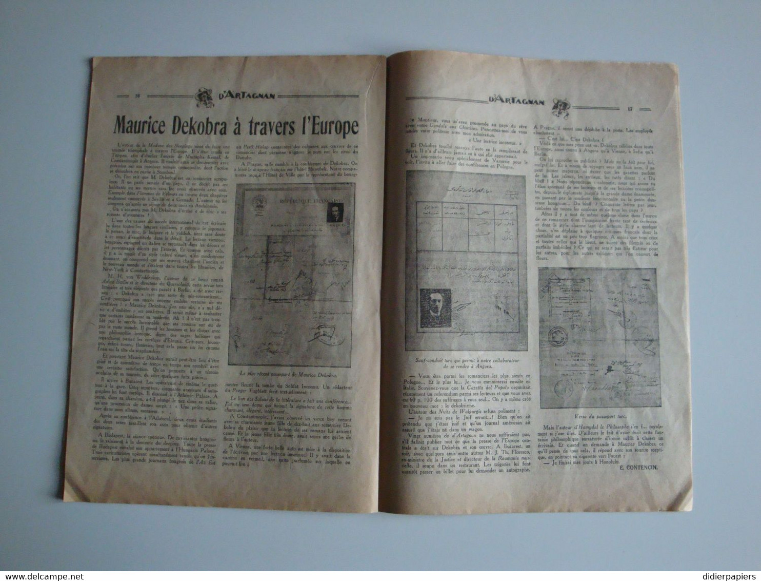 Journal Hebdomadaire,pamphlétaire D'Artagnan De 1927,actualités Politique,économique,dessin De Guérin - Altri & Non Classificati