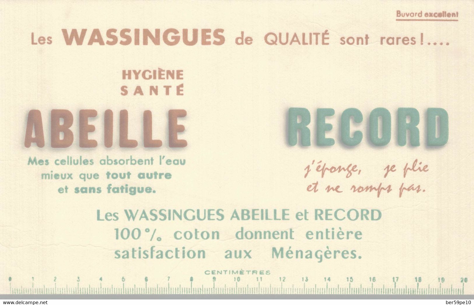 BUVARD  LES WASSINGUES ABEILLE ET RECORD - Produits Ménagers