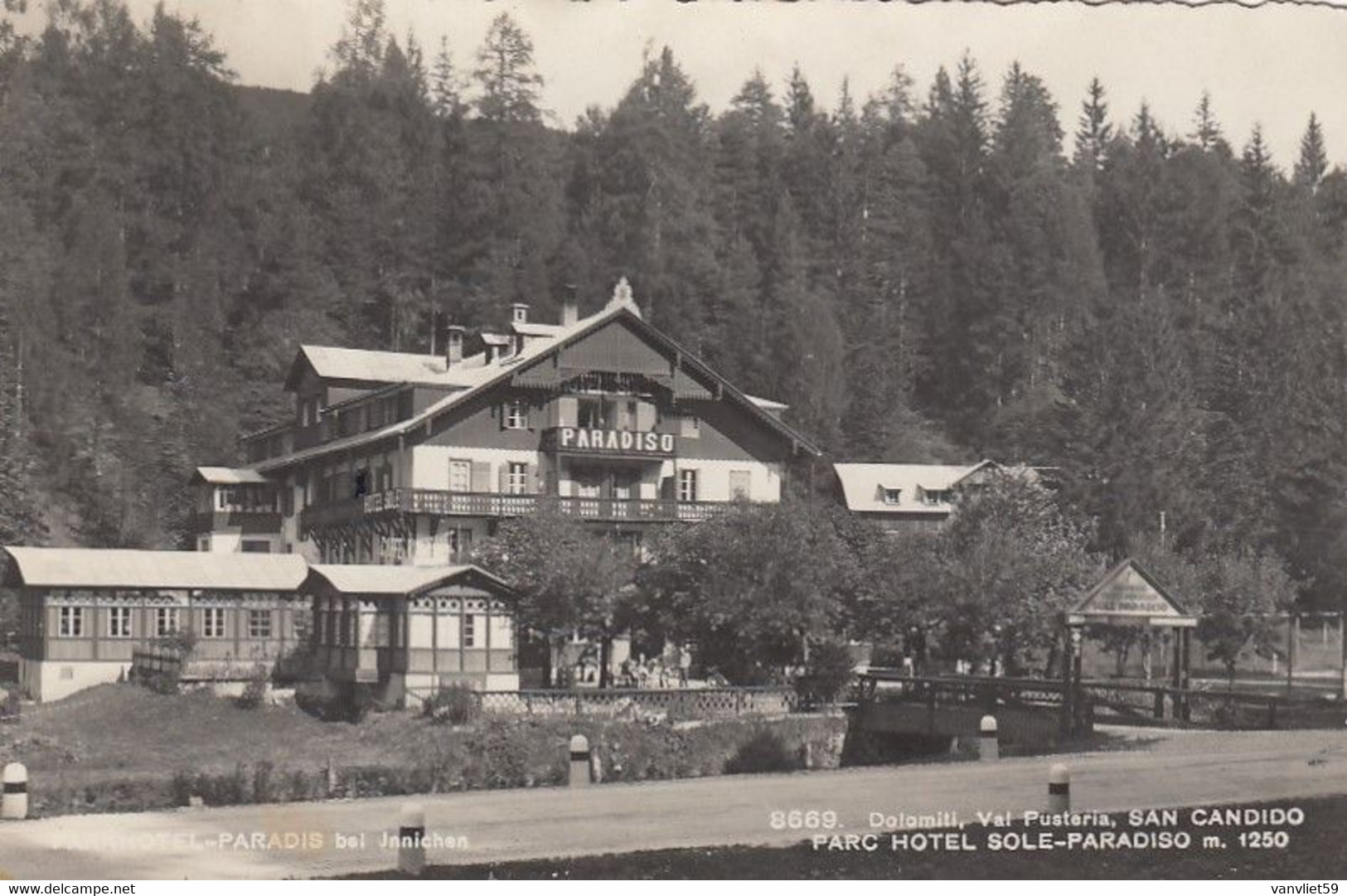 SAN CANDIDO-BOZEN-BOLZANO-PARC HOTEL=SOLE-PARADISO=-CARTOLINA VERA FOTO-VIAGGIATA IL 24-8-1948 - Bolzano (Bozen)