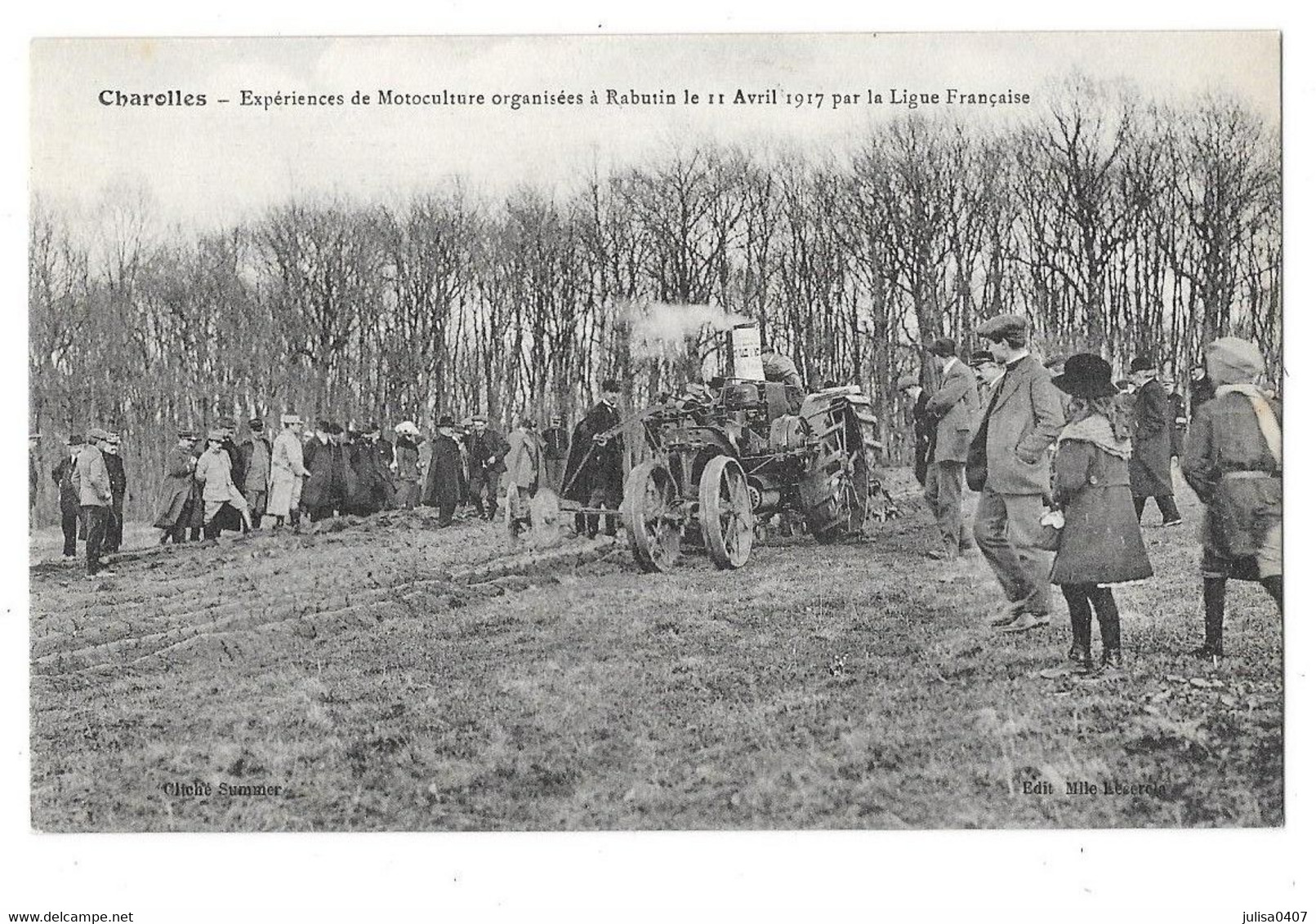 CHAROLLES (71) Tracteur Agricole Expérience De Motoculture Rabutin 1917 Beau Plan Animation - Charolles