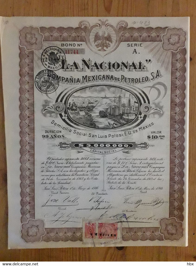 Compania Mexicana De Petroleo - La Nacional - 1916 - Pétrole