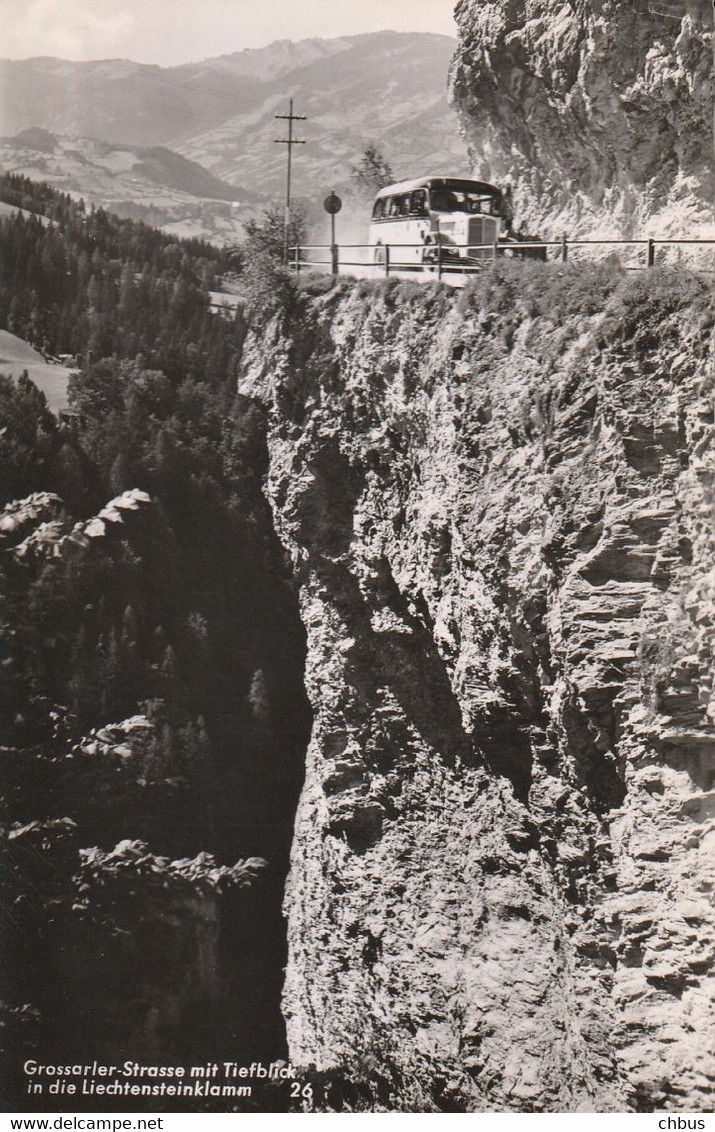 Grossarler-Strasse, Liechtensteinklamm; Postauto, Autobus, Saurer - St. Johann Im Pongau