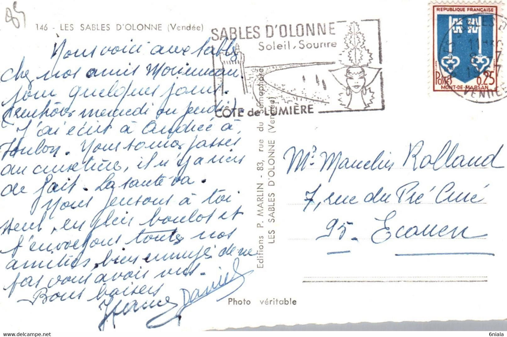 3344 Carte Postale  Souvenir Des SABLES D'OLONNE  Coiffe      85 Vendée - Sables D'Olonne