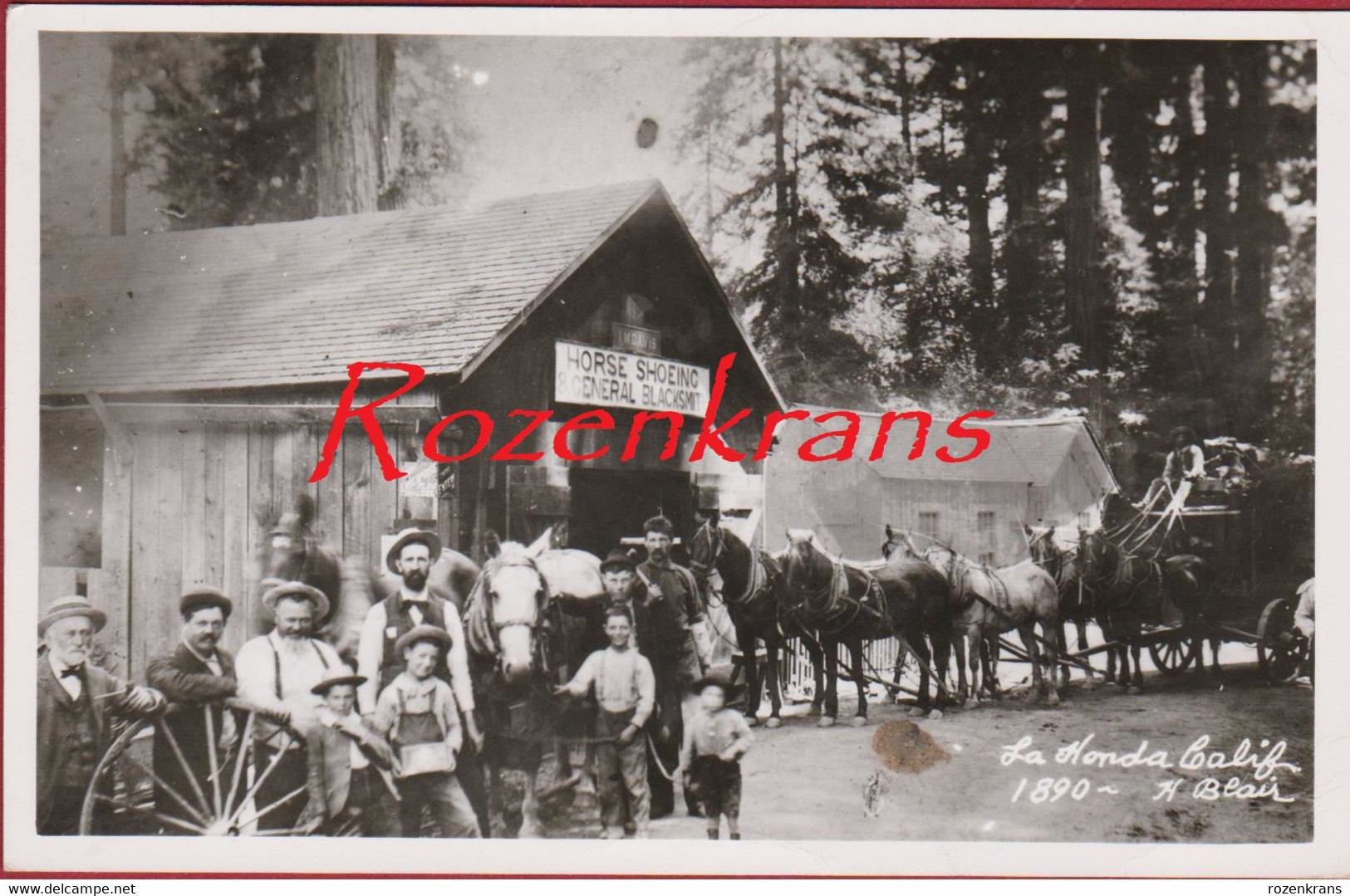 La Honda California San Mateo County USA Horse Shoeing & General Blacksmit 1890 - Ex Redwood City 1956 - San Francisco