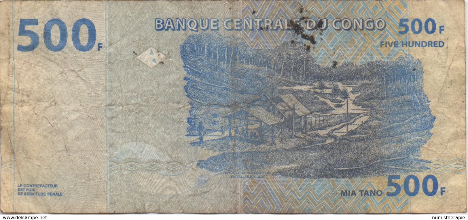 Congo : 500 Francs 2013 (très Mauvais état) - Republiek Congo (Congo-Brazzaville)