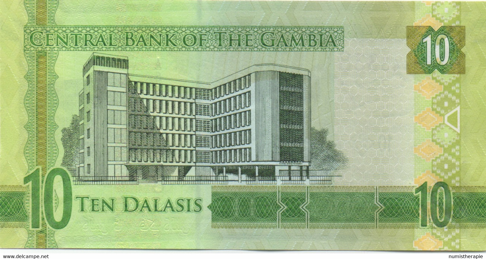 Gambie : 10 Dalasis UNC (légèrement Plié) - Gambie