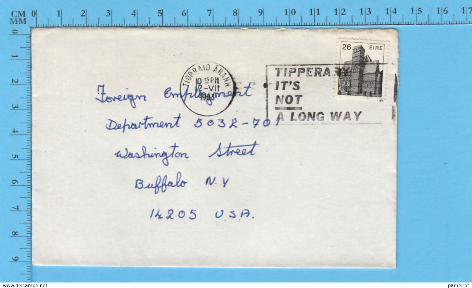 Ireland  ( TIPPERARY IT'S NOT A LONG WAY ) Cover Tiorraid Arann, 1983, To Buffalo New York - Storia Postale