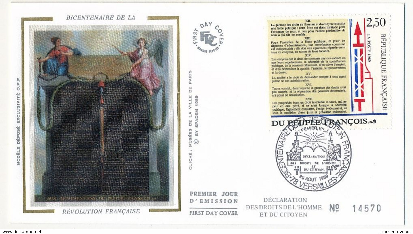 4 Enveloppes FDC - Déclaration Des Droits De L'Homme Et Du Citoyen - VERSAILLES - 26 Aout 1989 - 1980-1989