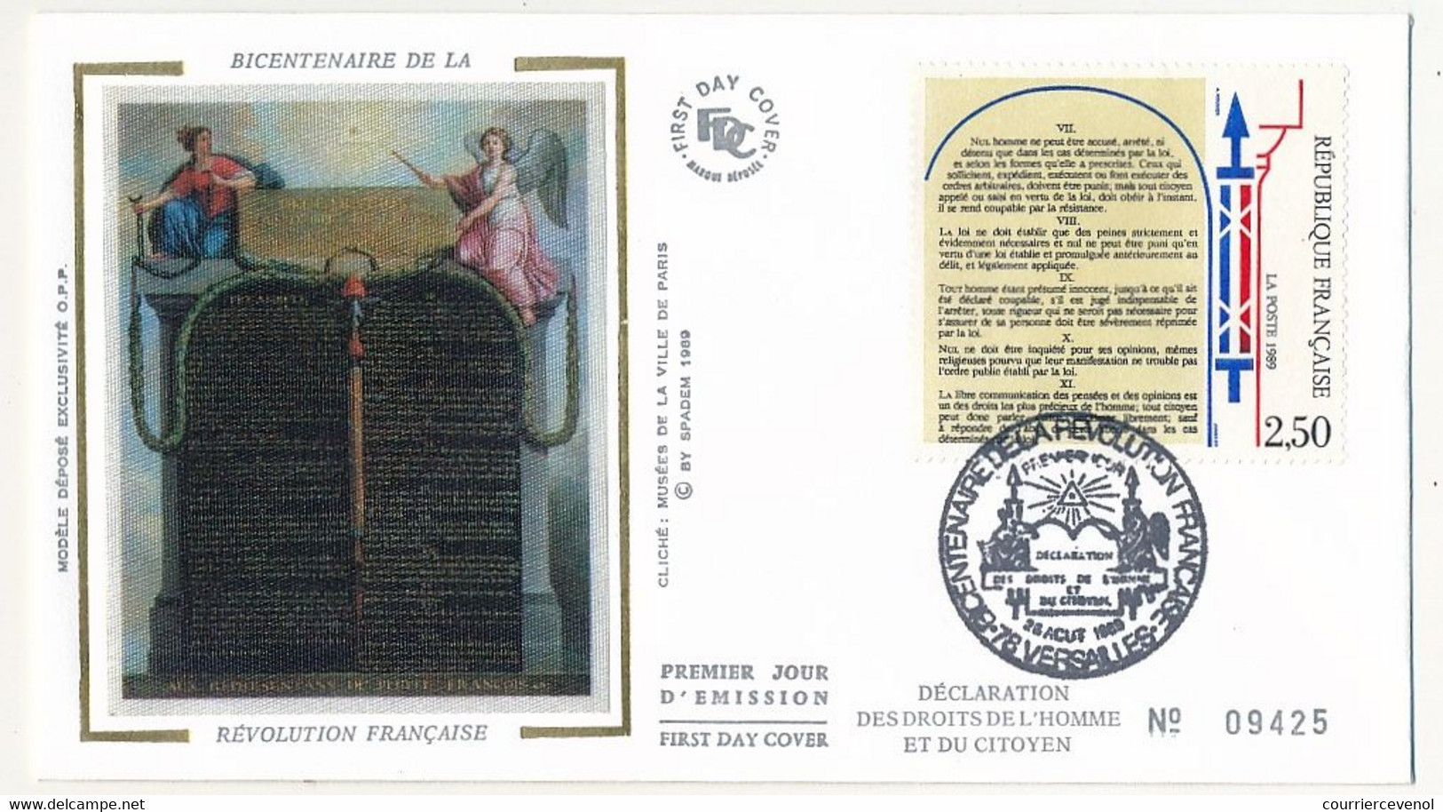 4 Enveloppes FDC - Déclaration Des Droits De L'Homme Et Du Citoyen - VERSAILLES - 26 Aout 1989 - 1980-1989