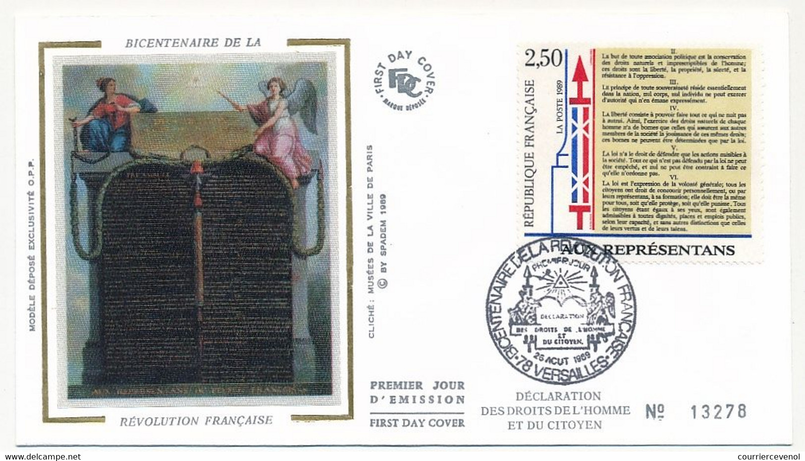 4 Enveloppes FDC - Déclaration Des Droits De L'Homme Et Du Citoyen - VERSAILLES - 26 Aout 1989 - 1980-1989