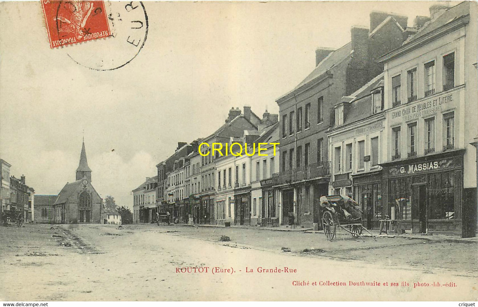27 Routot, La Grande Rue, Affranchie 1910 - Routot