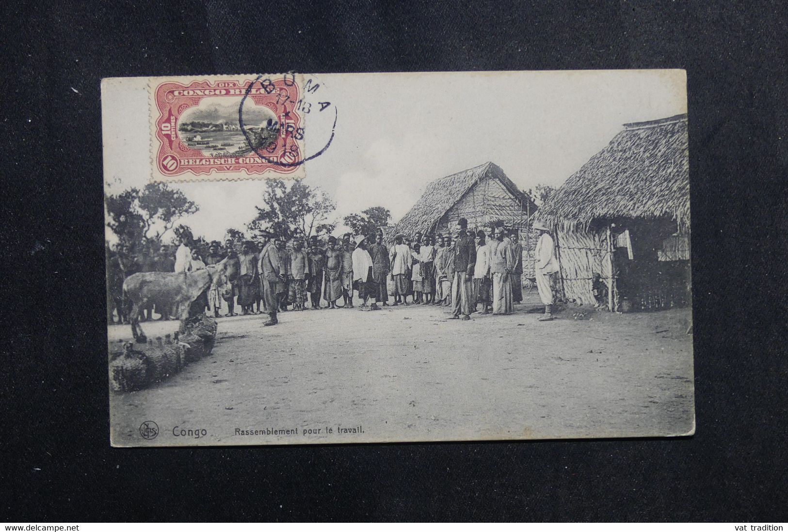 CONGO BELGE - Affranchissement De Boma Sur Carte Postale ( Rassemblement Pour Le Travail ) En 1918 - L 72760 - Cartas & Documentos