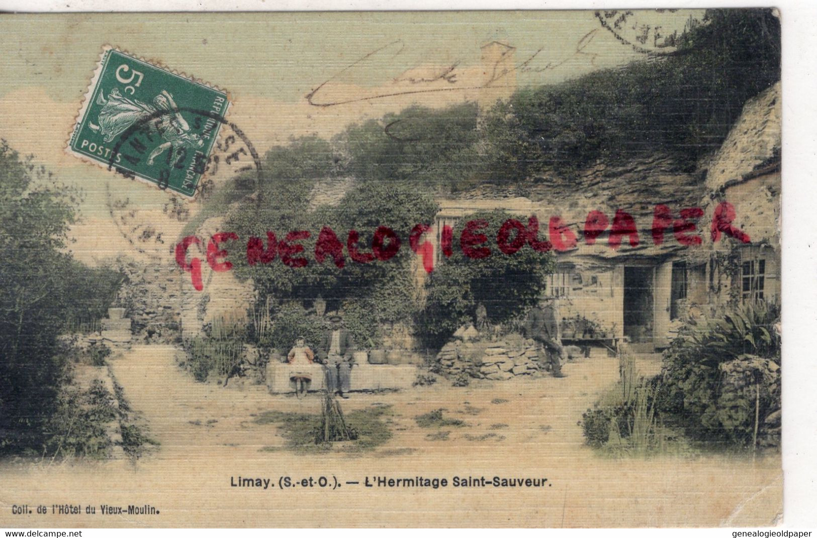 78- LIMAY - L' HERMITAGE SAINT SAUVEUR ERMITAGE -RARE CARTE TOILEE - Limay