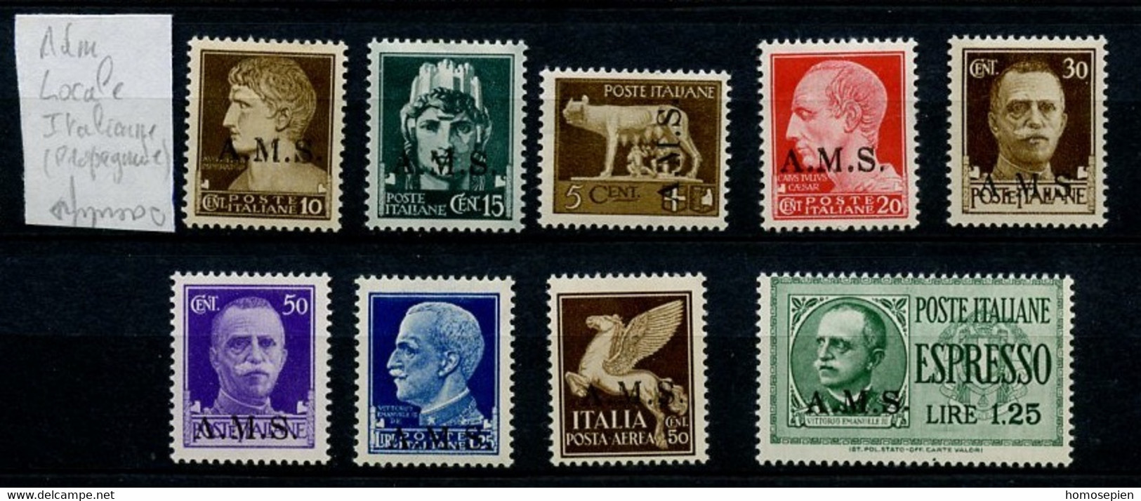 Italie République Sociale - Italy - Italien Propagande 1945 Y&T N°RSI AMS1 à 9 - Michel N°(?) * - Milan - Propaganda De Guerra