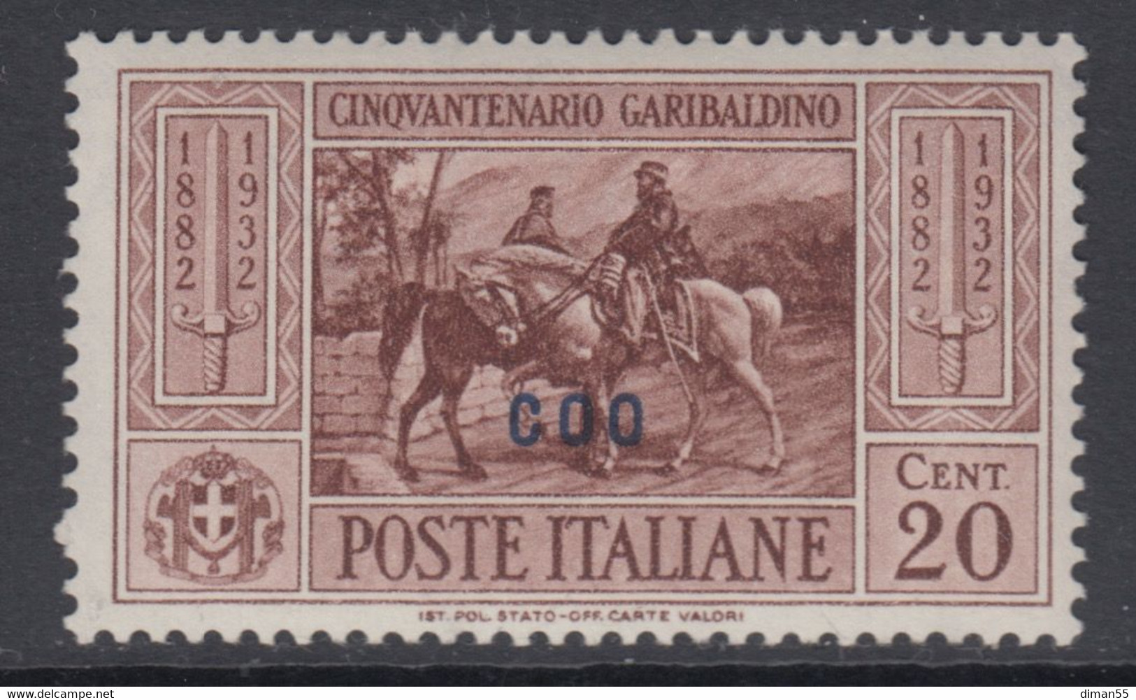 Egeo - Coo - GARIBALDI - N. 18 - Cv 70 Euro - Gomma Integra - MNH** - Egée (Coo)