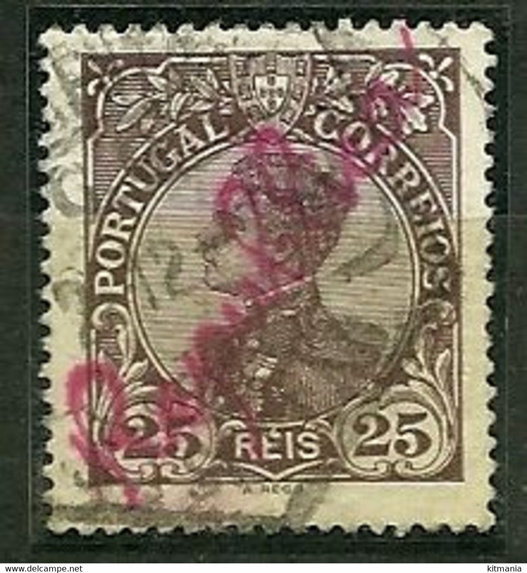 1910 Portugal D.Manuel II #161 Manual Overprint "Republica" Rare - P1514 - Oblitérés