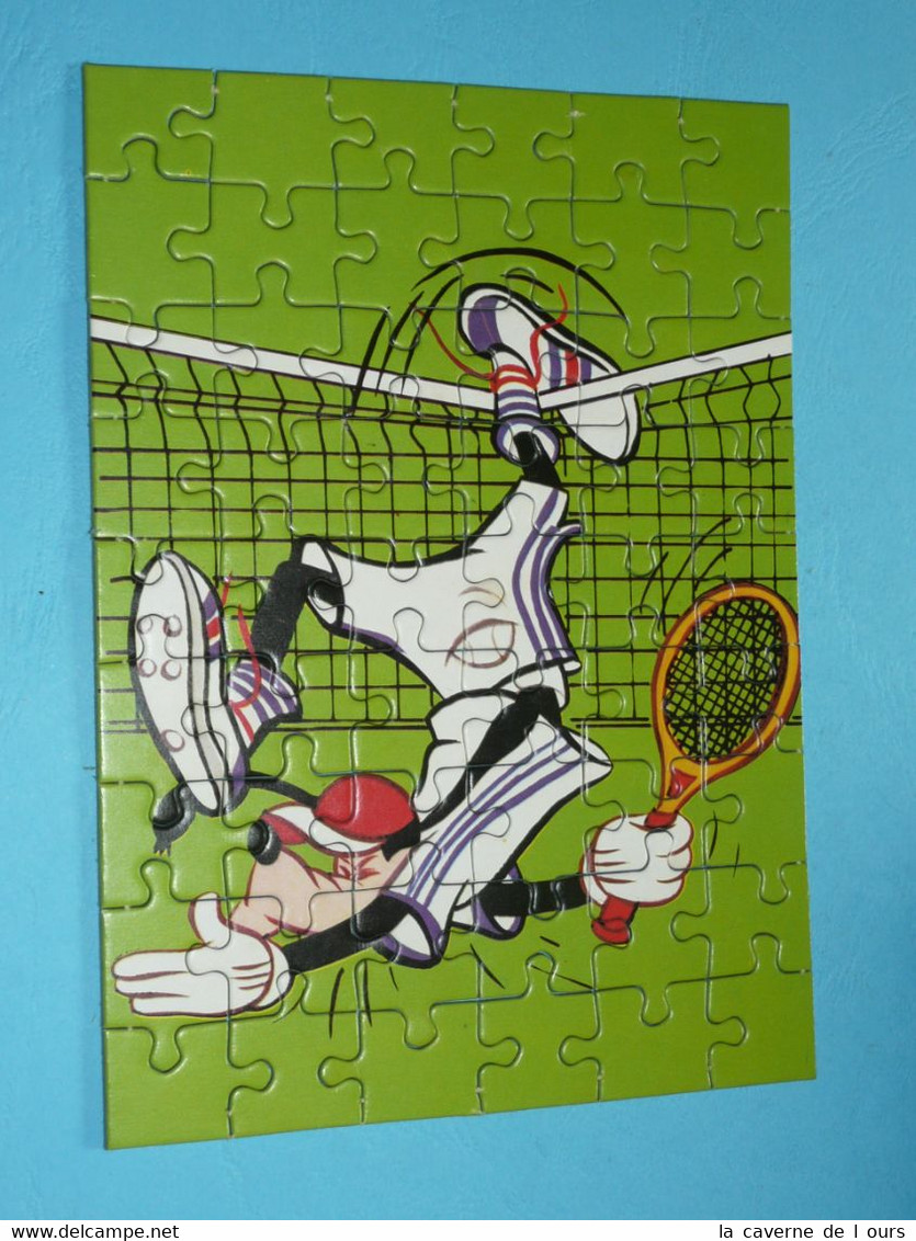 Rare Lot De 2 Anciens Mini-puzzle FX Schmidt Sport Goofy Dingo Tennis Ski - Rompecabezas