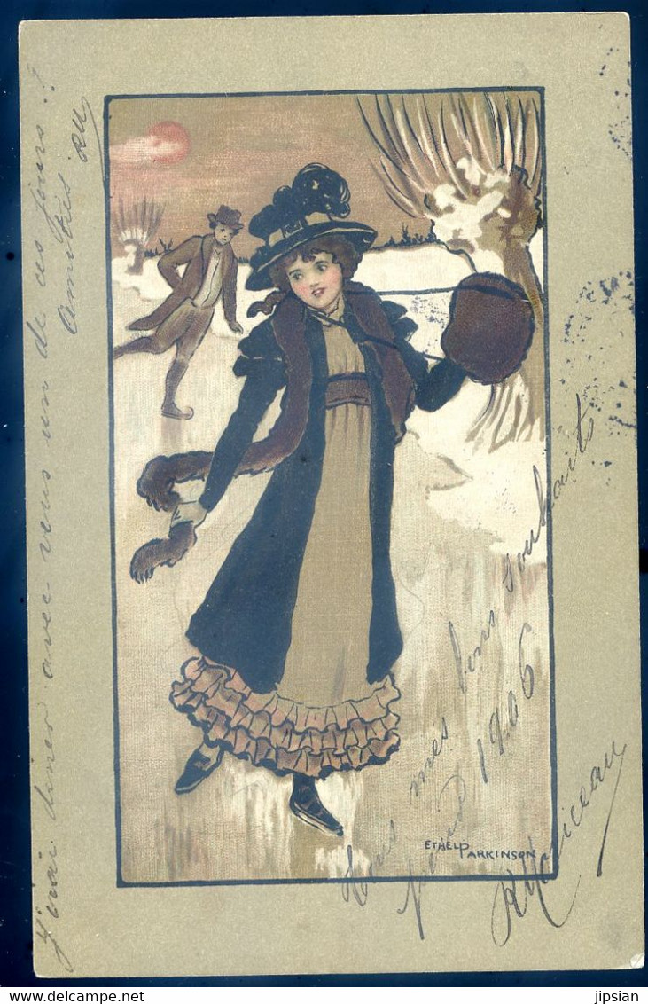 Cpa Illustrateur Ethel Parkinson -- Patinage  AVR20-27 - Parkinson, Ethel