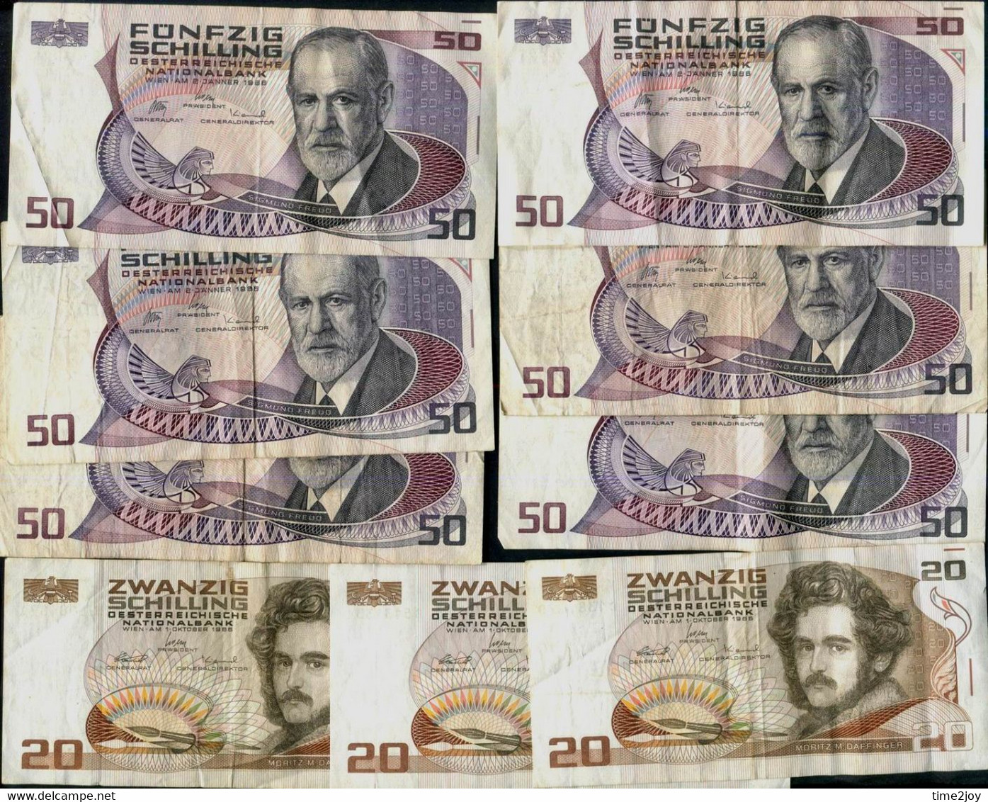 Austria 50 X6 & 20 X3  Schilling  9 Banknotes Of 360 Shillings - Austria