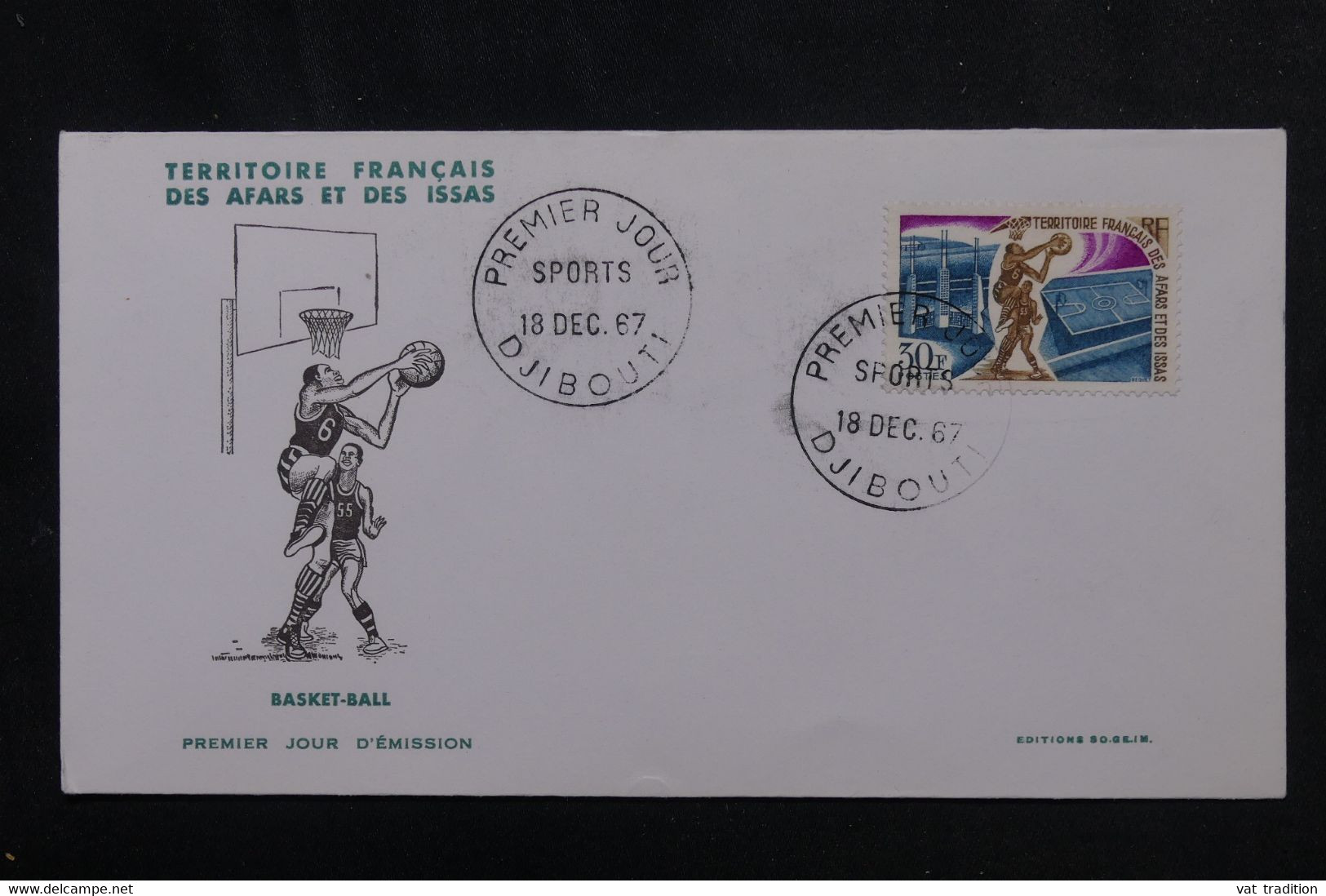 AFARS ET ISSAS - Enveloppe FDC En 1967 - Basket Ball - L 72876 - Covers & Documents