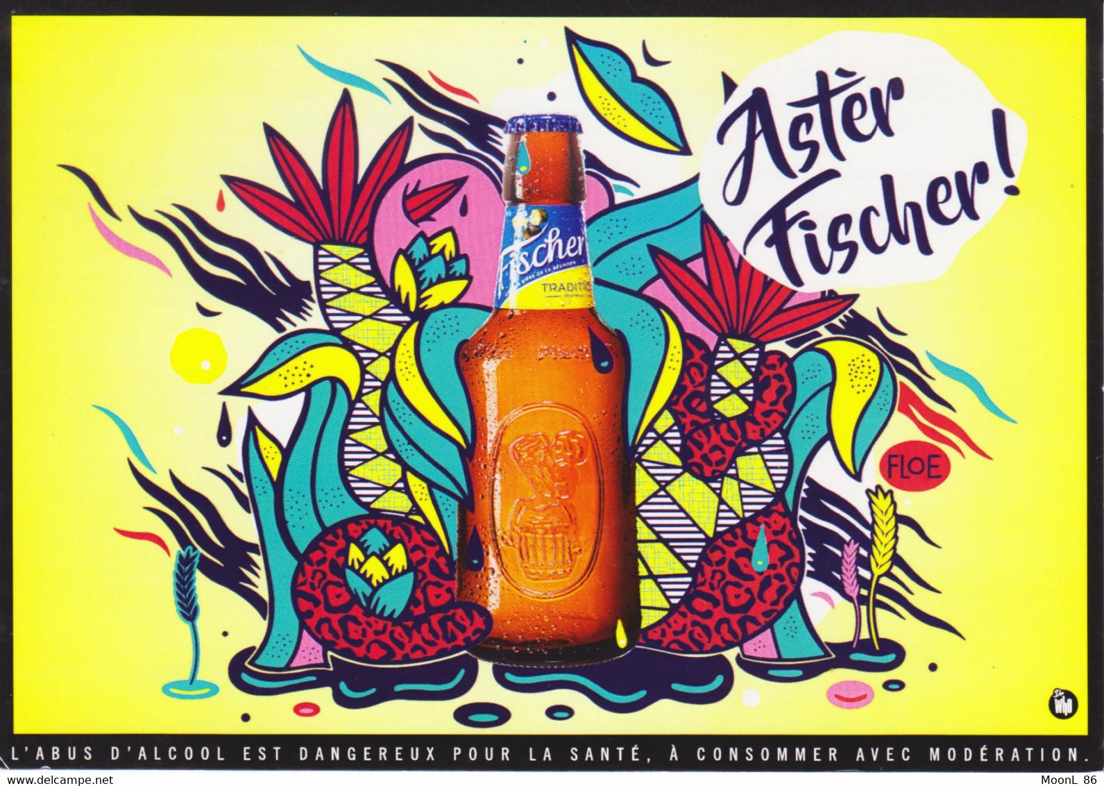 974 - ILE DE LA REUNION -  Publicité - ALCOOL BIERE BEER  FISCHER TRADITION - ASTER FISCHER - Autres & Non Classés