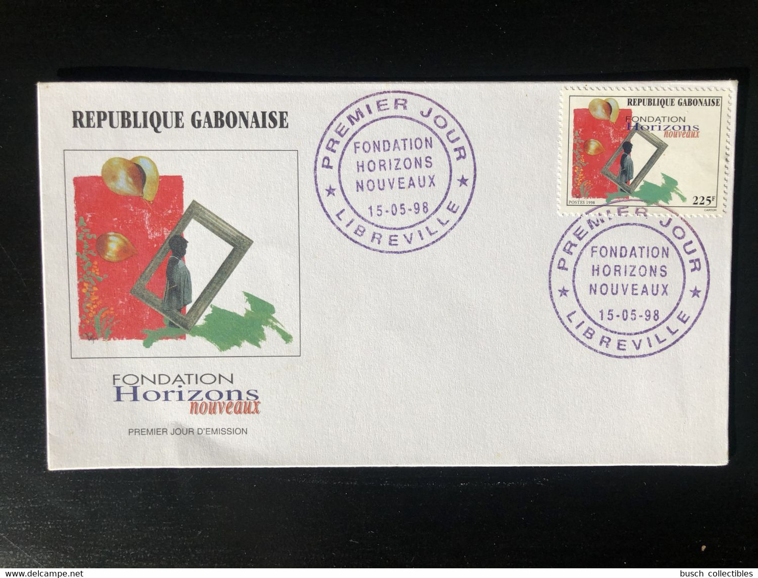 Gabon Gabun 1998 Mi. 1414 FDC Fondation Horizons Nouveaux Foundation Stiftung RARE! - Gabon (1960-...)