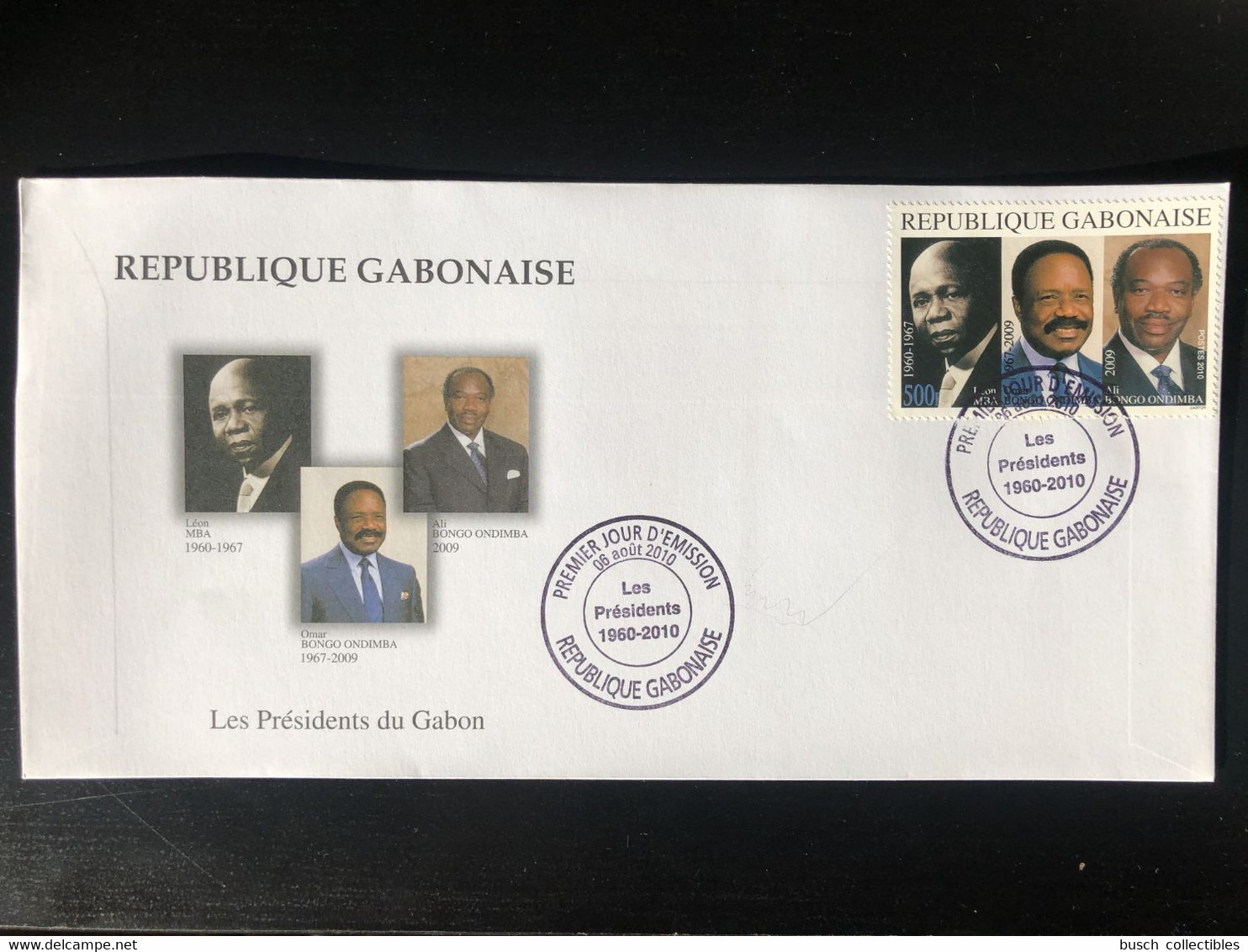 Gabon Gabun 2010 Mi. 1703 FDC 50 Ans Indépendance Présidents Léon MBA Omar Ali Bongo Ondimba RARE! - Gabon