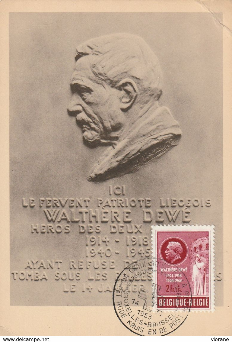 Carte Maximum - Walthère Dewé Patriote Liégeois - 1951-1960
