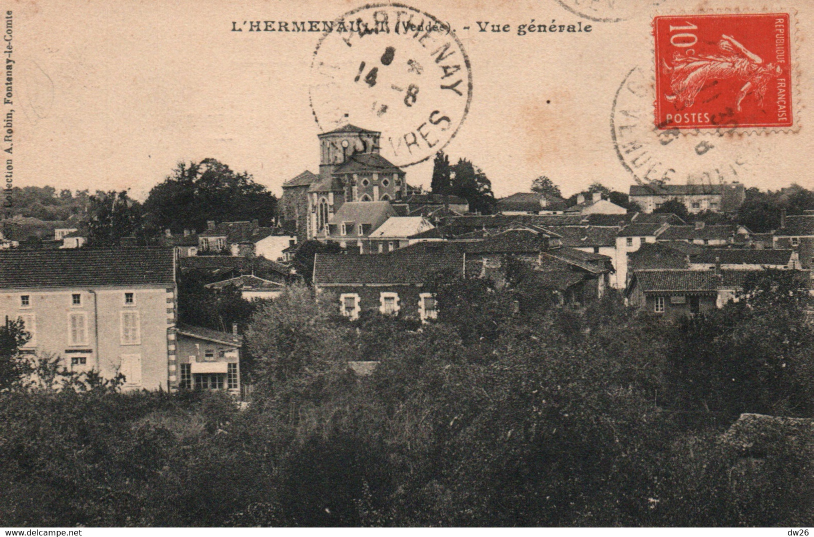 L'Hermenault (Vendée) Vue Générale, L'Eglise - Collection A. Robin - L'Hermenault