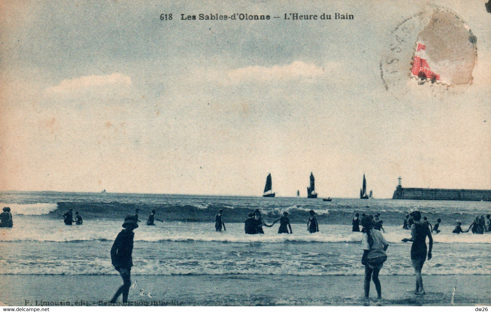 Les Sables-d'Olonne - L'Heure Du Bain - Edition F. Limousin - Carte N° 618 - L'Hermenault