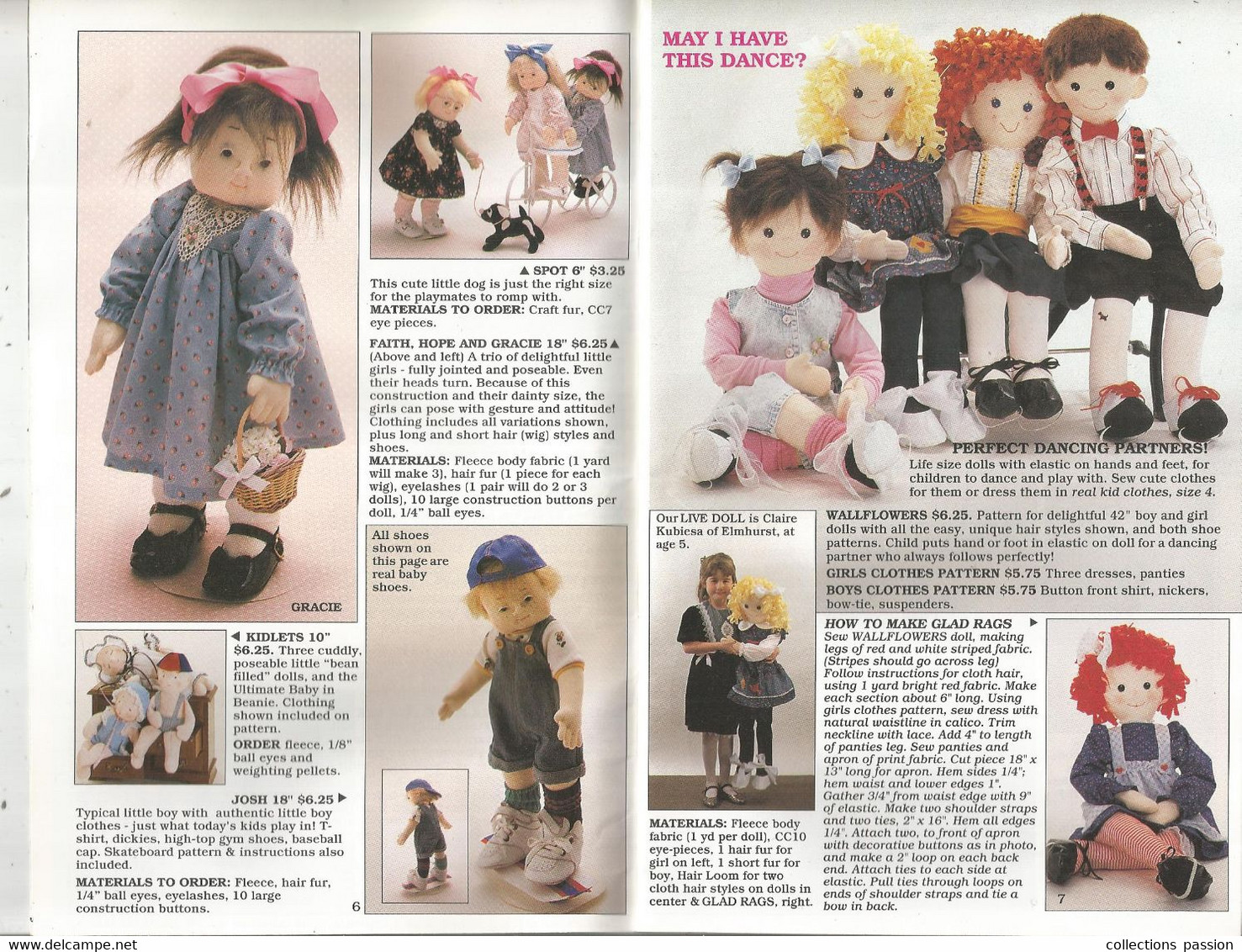 Catalogue De Poupée , Sew Sweet Dolls , CAROLLE CREATION , Elmhurst ,ILL. , 6 Scans   , Frais Fr 2.25 E - Autres & Non Classés