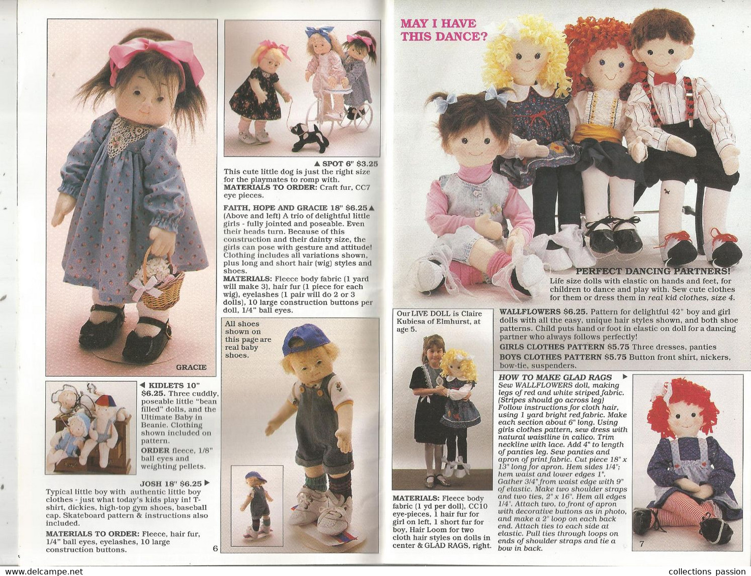 Catalogue De Poupée , Sew Sweet Dolls , CAROLLE CREATION , Elmhurst ,ILL. , 6 Scans   , Frais Fr 2.25 E - Otros & Sin Clasificación