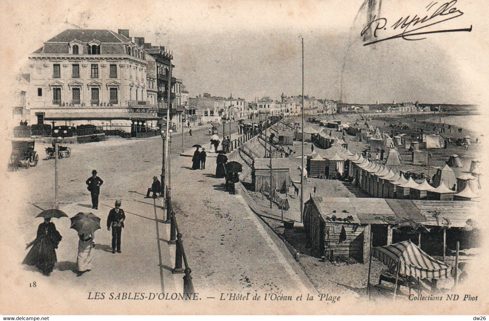 Les Sables-d'Olonne -  L'Hôtel De L'Océan Et La Plage - Collection ND Phot. Carte Dos Simple N° 18 - L'Hermenault