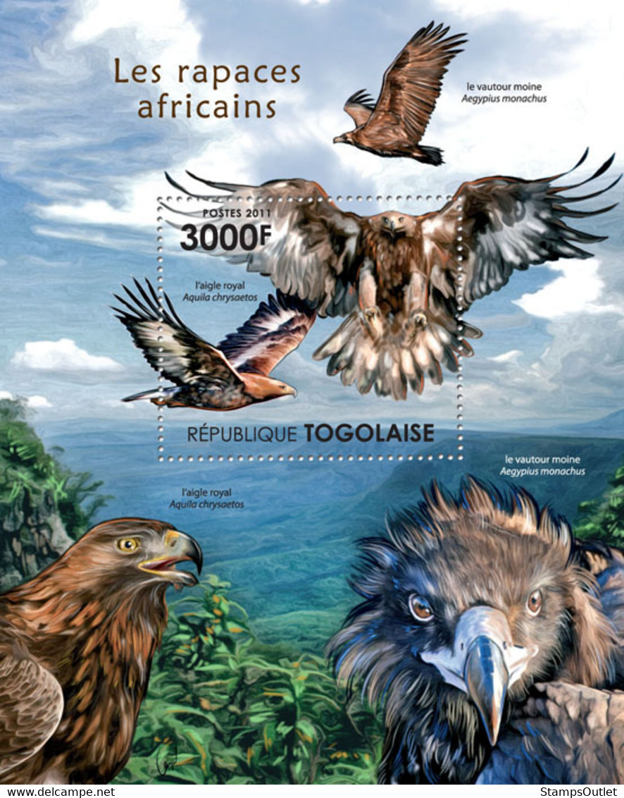 Togo 2011 MNH - Birds Of Prey Of Africa. YT 530, Mi 4126/Bl.633 - Togo (1960-...)