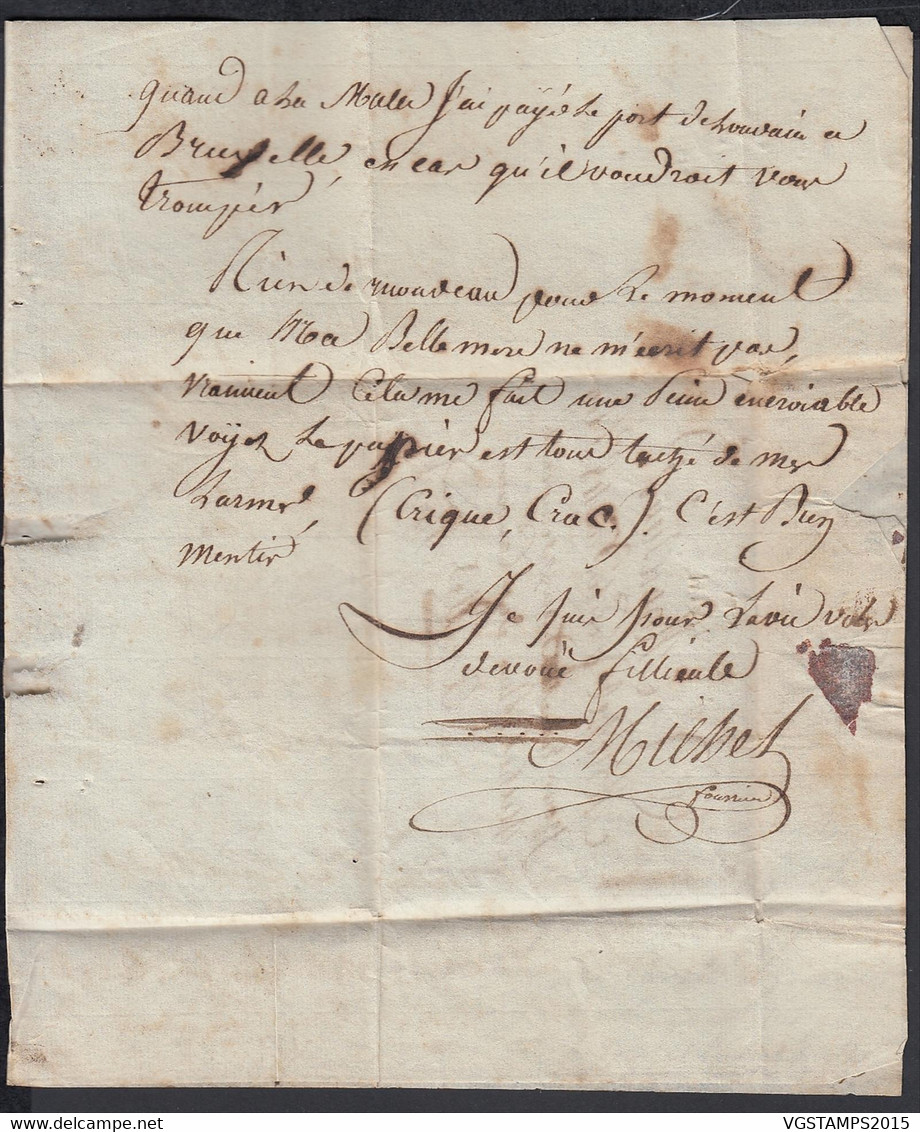 Belgique 1809 - Précurseur De Louvain à Destination Lille Le 30/08/1809. Port 15 Cts Au Verso..... (DD) DC-9361 - Autres & Non Classés