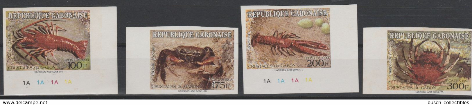 Gabon Gabun 1993 ND Imperf Mi. 1155 - 1158 Crustacés Crustaceans Krebstiere RARE ! - Crustaceans