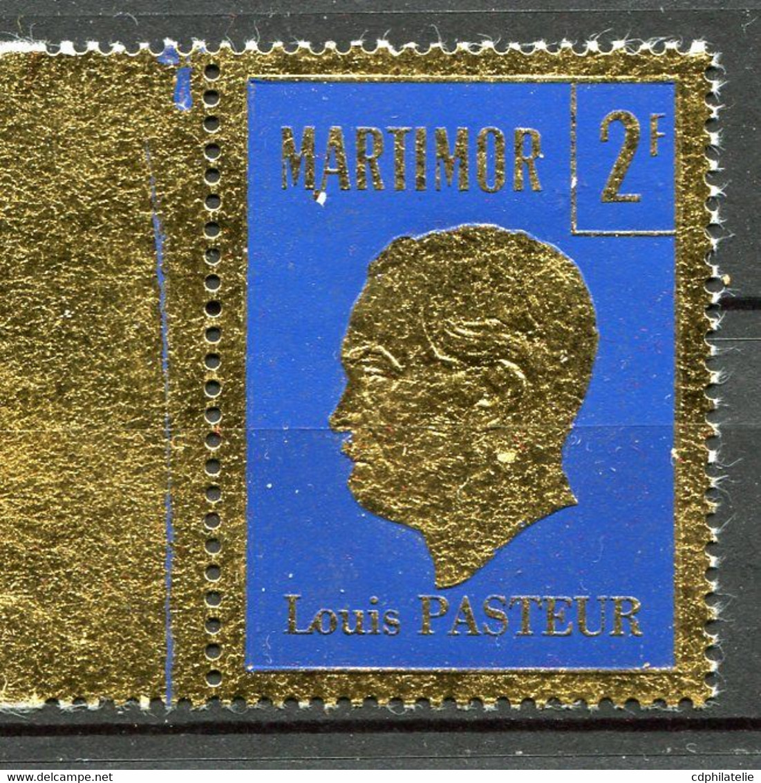 FRANCE MARTIMOR VIGNETTE 2F BLEU LOUIS PASTEUR - Louis Pasteur