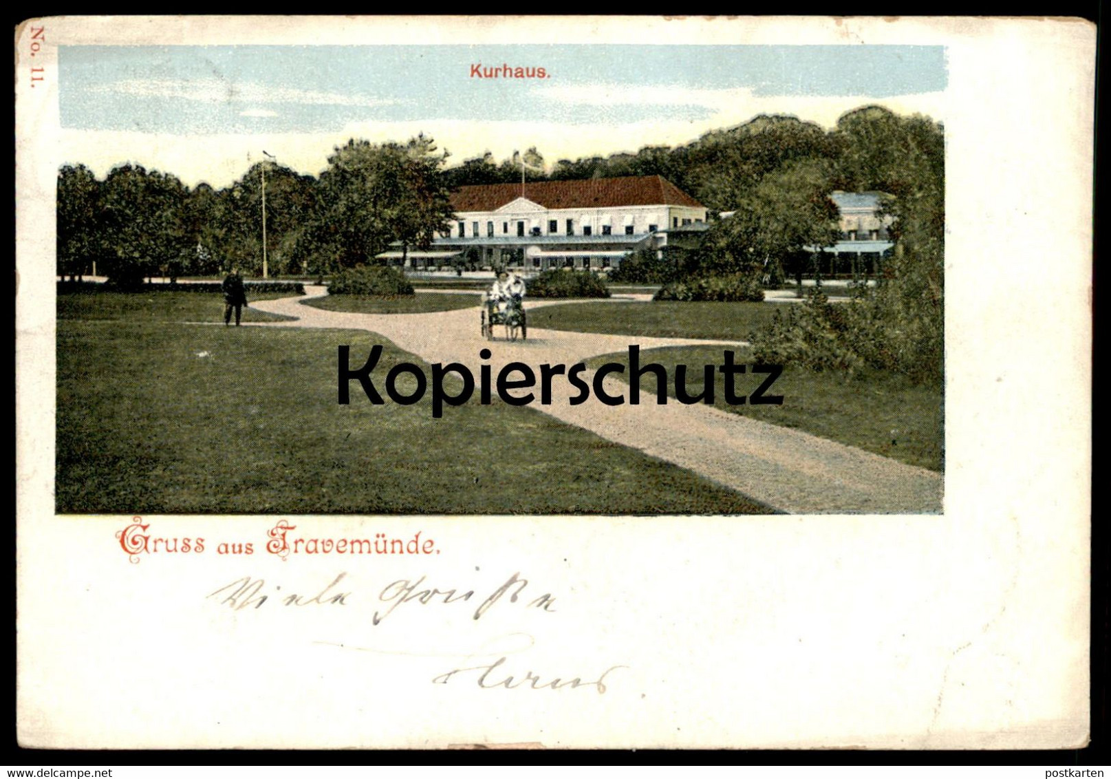 ALTE POSTKARTE GRUSS AUS TRAVEMÜNDE 1901 KUTSCHE KURHAUS Lübeck Cpa Postcard AK Ansichtskarte - Luebeck-Travemuende