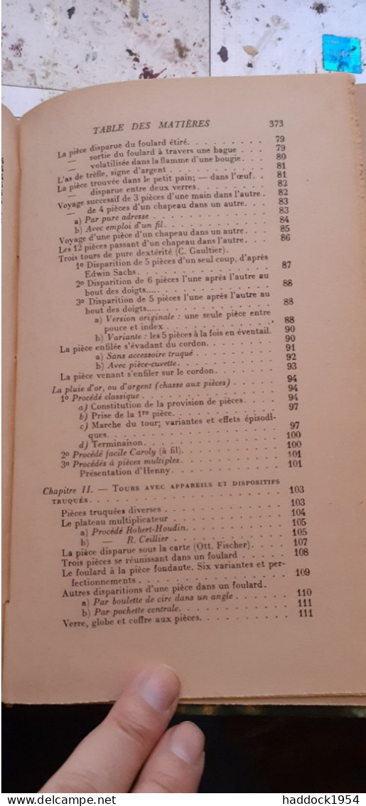 manuel pratique d'illusionnisme et de prestigitation  REMI CEILLIER payot 1948