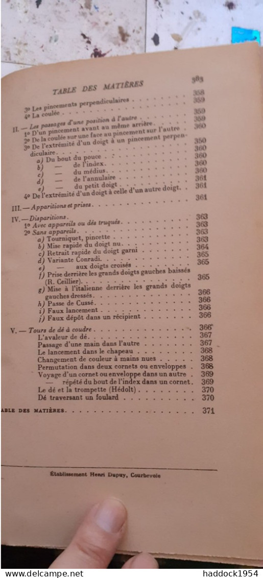 manuel pratique d'illusionnisme et de prestigitation  REMI CEILLIER payot 1948