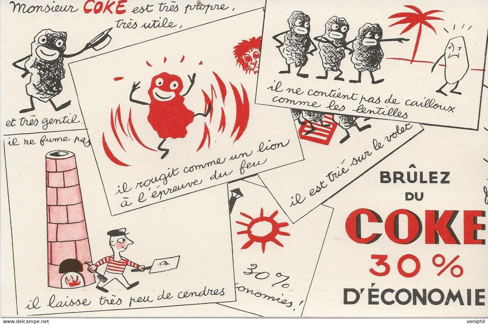 LOT DE 6 BUVARDS "BRULEZ DU COKE 30 % D'ECONOMIE   -TTB- - Verzamelingen & Reeksen