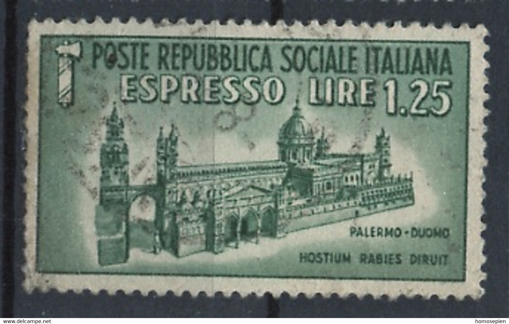 Italie République Sociale - Italy - Italien Exprès 1944 Y&T N°RSIEX6 - Michel N°EM662 (o) - 1,25l Cathédrale De Palerme - Express Mail